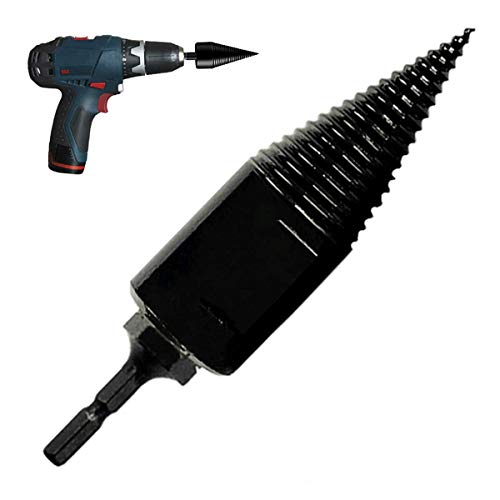 Log Splitter Wood Splitter Drill Bit Firewood Log Splitter Drill Bit, Log Splitter Wood Splitter Drill Bit, 32mm Wedge Screw Log Wood Splitter Drill Tool Used for Wood, Black (Small)