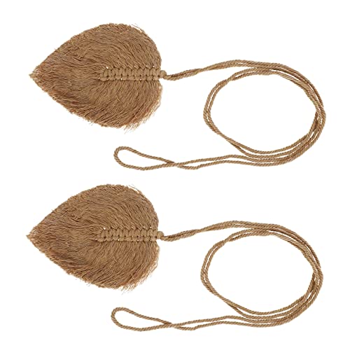 Cabilock 2 Piezas Lazos de Cortina de Cuerda Diver Office Decoración cordino cortnas Clips Cinta de Cortina Suministro de Cortina alzapaños de Cortina de Tejer Cuerda de algodón Light Brown