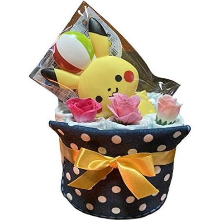 Amazon おむつケーキ 出産祝い ポケモン モンポケ ピカチュウ ベビー パンパース Sサイズ おむつケーキ ベビー マタニティ 通販