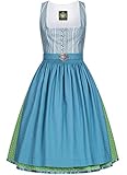 Hammerschmid Damen Trachten-Mode Midi Dirndl Pillersee in Blau traditionell, Größe:34, Farbe:Blau