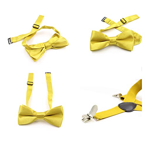 Hanerdun Kids Suspender Bowtie Sets Adjustable Suspender With Bow Ties Gift Idea For Boys And Girls, Dark Green, One Size #TOP3