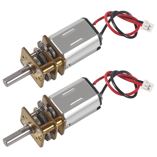 XIITIA 2pcs DC 3V-6V Mini N20 Gear Motor Slow Speed Full Metal Gearbox with Terminal for Smart Car DIY RC Toys