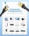 Yauhody CAT 8 Ethernet Cable, 1.5ft 3 Pack High Speed 40Gbps 2000MHz Flat SFTP Network Cable with Gold Plated RJ45 Connector,CAT8 Internet LAN Patch Cord for Gaming,Routers,Modems (1.5ft/3 Pack/Black)