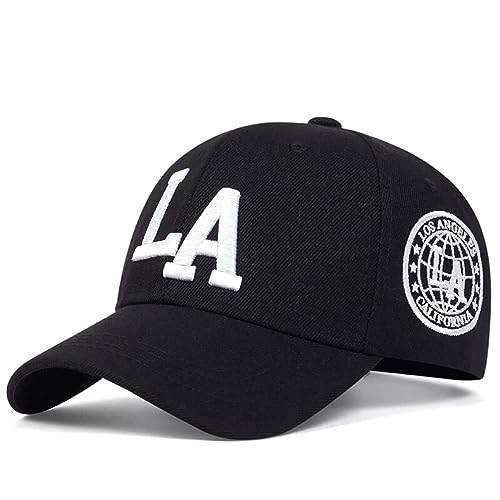 Gorra Beisbol Ajustable y Bordada con Letras LA, de Tela Vaquera. para Hombres y Mujeres. 56-61cm. C
