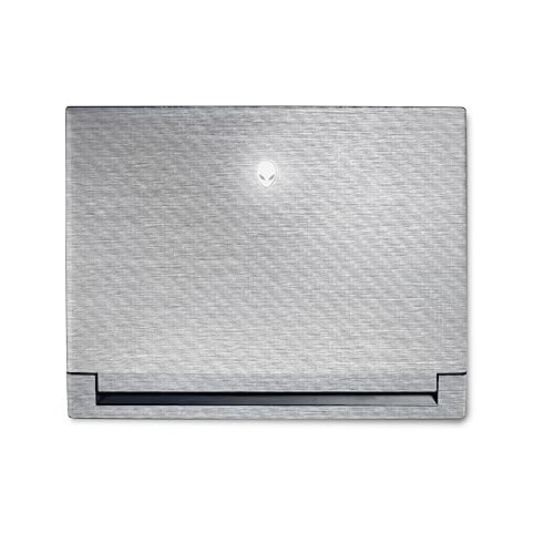 Image of MightySkins Carbon Fiber Skin Compatible with Alienware M18 R1 (2023) Full Wrap Kit - Brushed Aluminium | Protective, Durable Textured Carbon Fiber Finish | Easy to Apply | Made in The USA