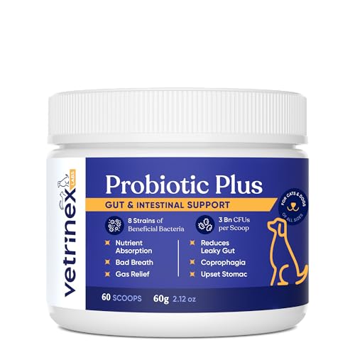 Vetrinex Labs Probiotic - Coprophagia Treatment for Dogs - Stop and Prevent Dog from Eating Poop - No Stool Eating, Deterrent and Prevention - Probiotics Powder for Cats, Dogs & Puppies