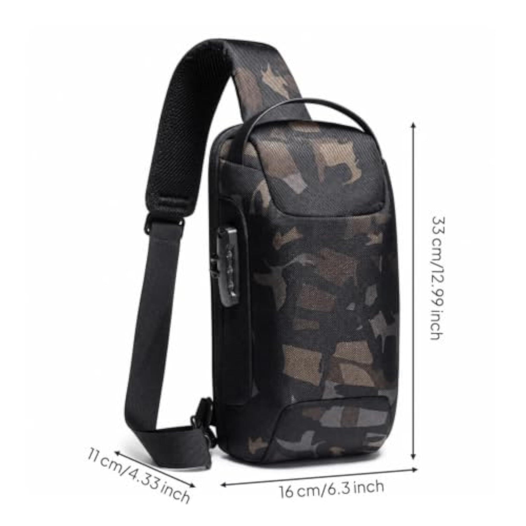 Water-Resistant Crossbody Bag with Password Lock