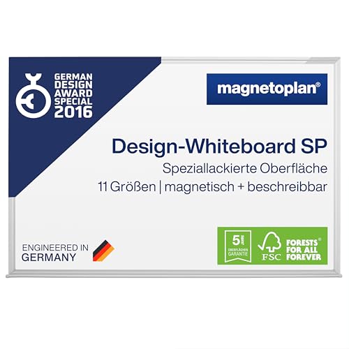 Magnetoplan Design-Whiteboard SP | Magnettafel BxH 1800x900 Mm | Stabile, Speziallackierte Stahloberfläche | Perfekte Schreibfläche | Bürobedarf | Memoboard Für Büro- Und Konferenzräume | Homeoffice