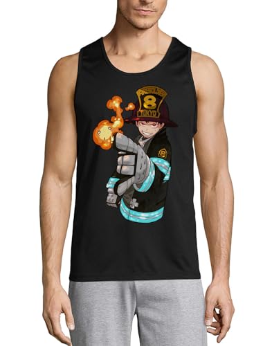 Camiseta sin mangas de algodón Anime 32 negra para verano y ropa casual de hombre