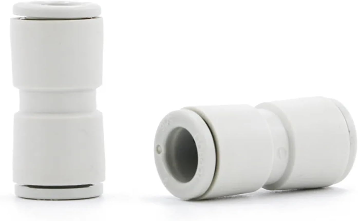 White Air Water Tube Fittings 4 6 8 10 12 14 16mm Tube Straight Push in Pneumatic Connector One Touch Union Quick Fittings(16mm-12mm)