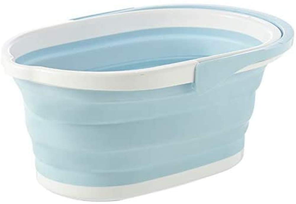 Seau Pliable Portable Bassin Solide Tourisme Seau Propre En Plein Air Pêche Camping Lavage De Voiture Vadrouille Seau Pliant Extérieur-bleu