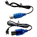 Blomiky 2 Pack 3.7V Lithium Battery Charger Cable with SM-2P Plug Connector for Mini RC Amphibious Stunt Car Boat Trucks 1S Li-ion and Li-Po Battery / 3.7V USB 2