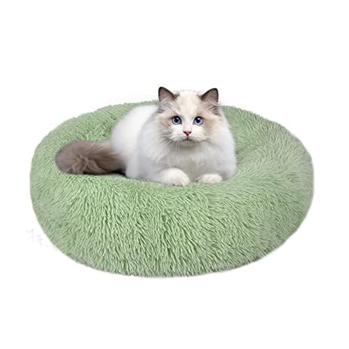 Awolf Cat Beds For Indoor Cats, 20 Inch Fluffy Calming Washable Cat Bed For Small Medium Large Cat & Dog, Self Warming Donut Faux Fur Cat Bed With Slip-Resistant Bottom #TOP3