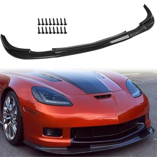 GLEEMAX Front Bumper Lip Fit for 2006-2013 Chevy Corvette C6 Z06 Grand Sport ZR1 Style Carbon Fiber Accessories Chin Splitter Spoiler Diffuser Trim Body Kit
