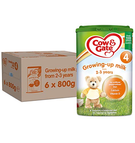Cow & Gate 4 Toddler Baby Milk Powder Formula, 2-3 Years, 800g (Pack of 6) & 3 Toddler Baby Milk Powder Formula, 1-2 Years, 800g (Pack of 6)
