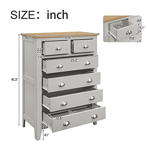 Harper & Bright Designs 3 Pieces Bedroom Set Queen Size Platform Bed With Nightstand And 6-Drawer Chest, Solid Wood Bedroom Furniture Set (Country Gray) #TOP3
