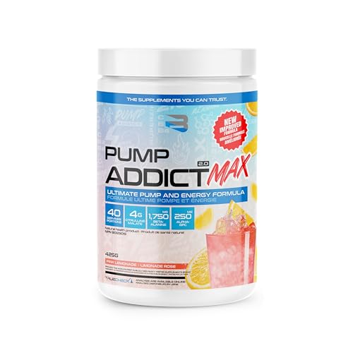 Believe Supplements - Pump Addict Max Pre-Workout Powder - Enhanced Energy, Focus, and Endurance… (40 Serving, Pink Lemonade)