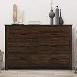 LTMEUTY Dresser for Bedroom - Wooden Dresser with 6 Drawers, Double Dresser, Oak Storage Drawer Cabi