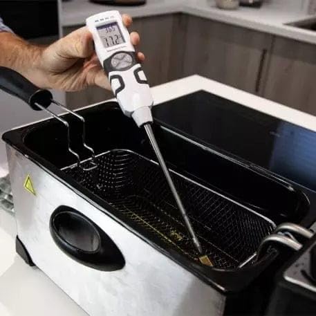 Testeur Qualité Huile de Friture Électronique - Test huile - Sonde pH et%TPM + Indicateur LED Vert/Orange/Rouge - Contrôle Rapide pour Restauration, Friterie, Cuisine Professionnelle, Maison