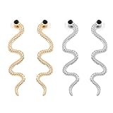 UPKOCH Pendientes de Mujer Forma de Serpiente Plateados Diseño Creativo y Llamativo Pendientes de Moda para Uso Diario y Obsequio Único Joyas para Orejas Cierre Seguro