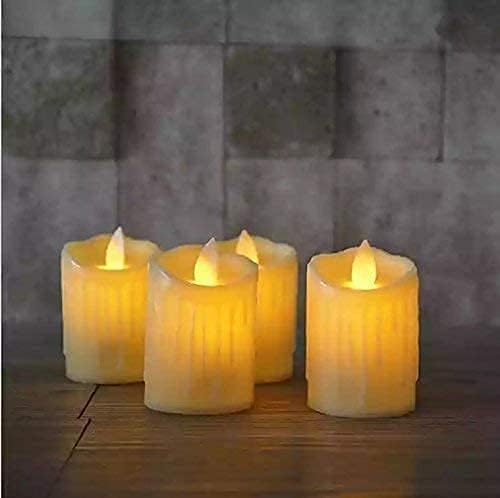 Image of SATYAM KRAFT 12 Pcs LED Tea Light Dancing Candles | Flameless & Smokeless | Multicolor Acrylic Design | Home Decor, Festival, Anniversary, Birthday, Gifting, Diwali & Ganpati Decoration