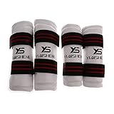 Luzhengyang High Density Foam Shin and Forearm Guards Set for Boxing Karate MMA - Absorbing Technology, Unrestricted Mobility Sizes - White, XL