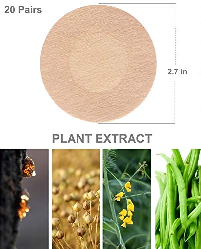 Lifturbo 20 Pairs Of Disposable Nipple Cover, Breathable Soft Silk Petal For Women And Men, Adhesive Invisible Pasties, Nippleless Bra Sticker Covers Round Petals Nude #TOP1