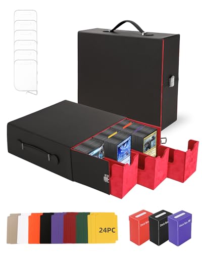 Trading Card Storage Box 2400+ Capacity Includes 3 PP Cases & Handle
