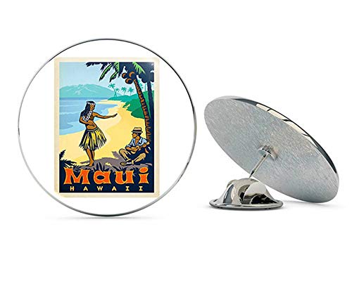 Vintage Art Maui (Hawaii Hawaiian Old Logo) Metal 0.75