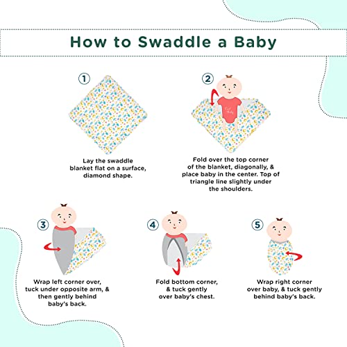 Image of Mee Mee 100% Cotton Muslin Swaddle Wrap for Newborn Baby (120 x 100 cm) | Ultra Soft, Breathable, Lightweight & Quick-Dry | Hypoallergenic Multi-Use Baby Blanket, Nursing Cover, Stroller Cover
