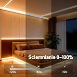 illuburg Taśma LED 12 V COB ciepła biel 2700 K 5 m 528 LED/m CRI90+ możliwość ściemniania samoprzylepna taśma świetlna listwa łańcuch