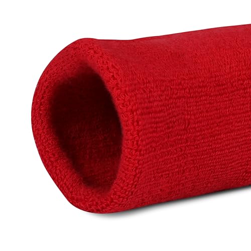 Image of Nivia Sweatband for Men & Women, Wristbands for Tennis, Basketball, Running, Sweat Band for Gym & Athletes (Large, Red)