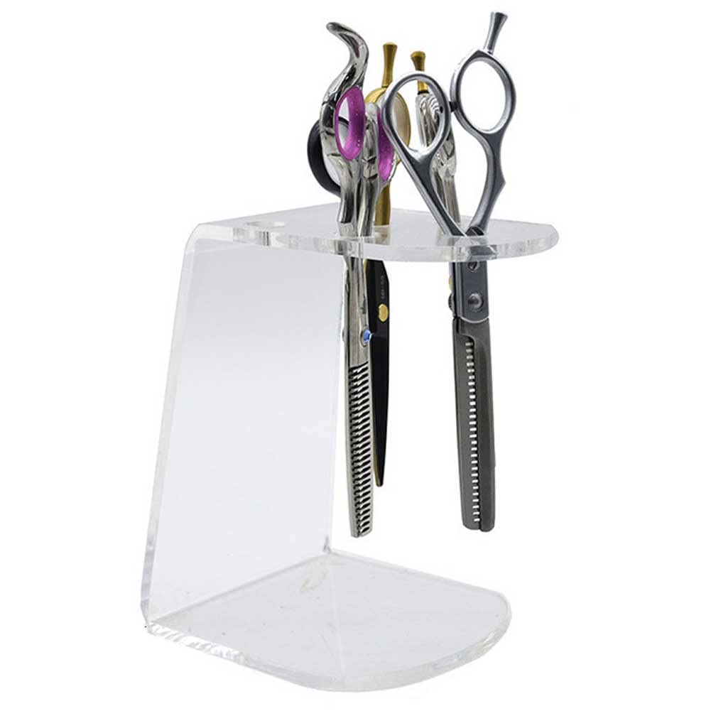 Support de ciseaux en acrylique transparent à 6 trous pour salon de coiffure
