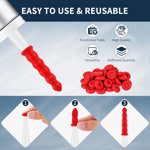 Zonon 100 Pieces Caulk Cap Caulk Saver Finishing Tool Tube Covers Tube Caps for Sealing and Preserving, Red