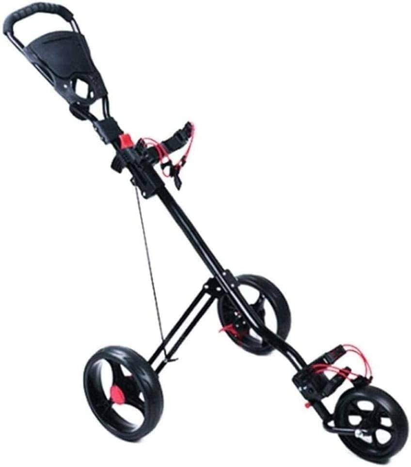 Multi-Purpose Golf Push Cart Golf Trolley Foldable Golf Trolley 3 Wheel Golf Push Cart Golf Cart Swivel Foldable Push Pull Cart Golf Trolley Collapsible Cart One Second to Open and Close