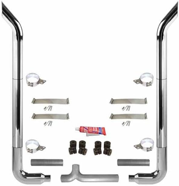 Technical Precision Replacement for Peterbilt 359 Year 1983 7-5X102IN CRM KIT W BH Stacks 90S and CRM Tapered YPIPE Stand Spool 5IN TEE and Flex
