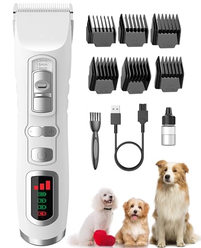 Joyyko Dog Clippers, Dog Grooming Kit Professional for Thick Hair, Low Noise Rechargeable Cordless Dog Clippers for Dogs Pets and Animals, Dog Trimmer for Grooming, Dog Shaver Joyyko Dog Clippers, Dog Grooming Kit Professional for Thick Hair, Low Noise Rechargeable Cordless Dog Clippers for Dogs Pets and Animals, Dog Trimmer for Grooming, Dog Shaver