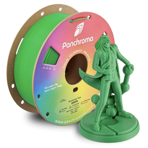 Image of Polymaker Panchroma PLA Green 3D Printer Filament, 1.75mm, 1kg Spool, Easy to Print, High Speed Printing, Tangle Free, AMS Compatible, Perfect for Toys, Decor, Miniatures, Models & Cosplay