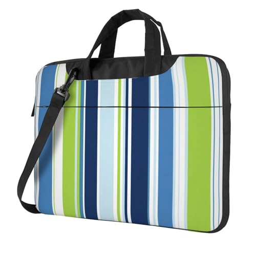 Maletín portátil impermeable 14 pulg rayas verde azul miniatura 1