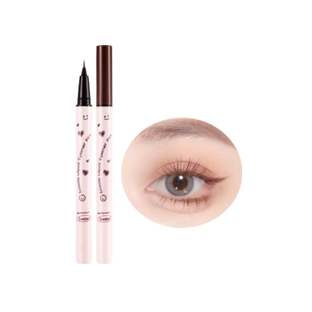 Delineador líquido,lápiz de ojos prueba de agua,de larga duración,líquido de alta precisión de maquillaje de ojos Maquillaje (marrón)
