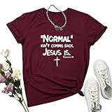 LOOKFACE Women Graphic Tees Cute Soft Cotton T Shirts Wine Red Medium