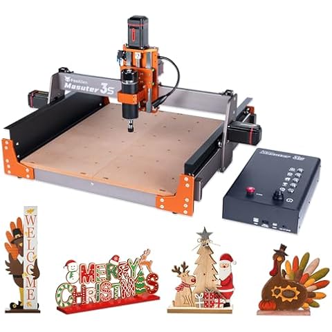 FoxAlien Masuter 3S CNC Router Machine with NEMA 23 Closed-Loop Stepper Motor, 400W Spindle 3 Axis Engraving Milling Machine for Wood Acrylic Aluminum Carving Cutting Cover
