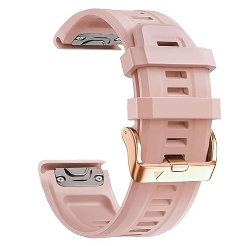 Bracelet silicone 20mm boucle or rose pour Garmin Fenix 7S et 6S