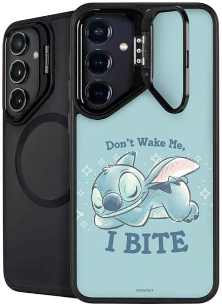 Skinit Kickstand Phone Case Compatible with Galaxy S24 FE - Officially Licensed Disney Lilo and Stitch Stay Weird Design