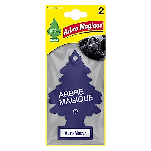 DUO PACK AUTO NUOVA: Una confezione multipack da 2 pezzi che ti consentirà di godere più a lungo del piacere di un’auto profumata. Arbre Magique Auto Nuova è il profumatore auto dalla fragranza classica ed elegante, che saprà donare a ogni tuo viaggio, una gradevole sensazione di naturale freschezza.