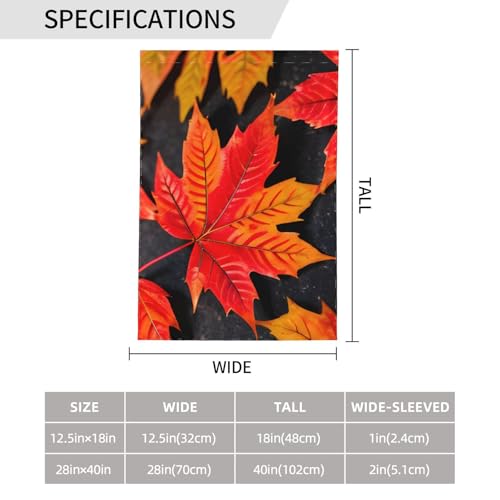 Drapeau double face feuilles rouges décoration extérieure jardin automne lavable - 4