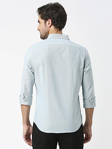 Image of Thomas Scott Men's Premium Slim Fit 100% Cotton Casual Shirt | Button-Down Collar | Full Sleeves | Solid Shirt for Men