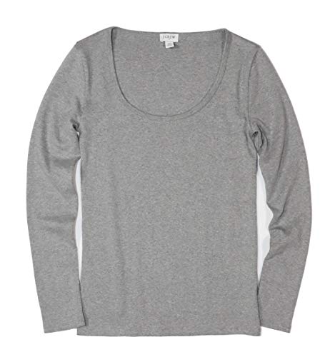J.Crew Mercantile Women's Slim Fit Cotton Scoop Neck Tee (Medium, Heather Gray)