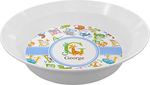 Personalized Animal Alphabet Melamine Bowl - 12 oz