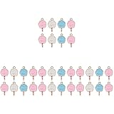 Tofficu 4sets Diy Necklace Bracelet Making Charms Mini Cotton Candy Shape Earring Charms for Jewelry Making Accessories 18pcs*4